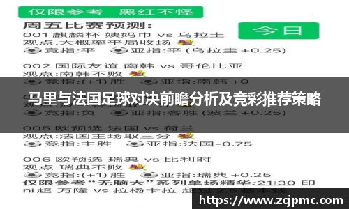 马里与法国足球对决前瞻分析及竞彩推荐策略